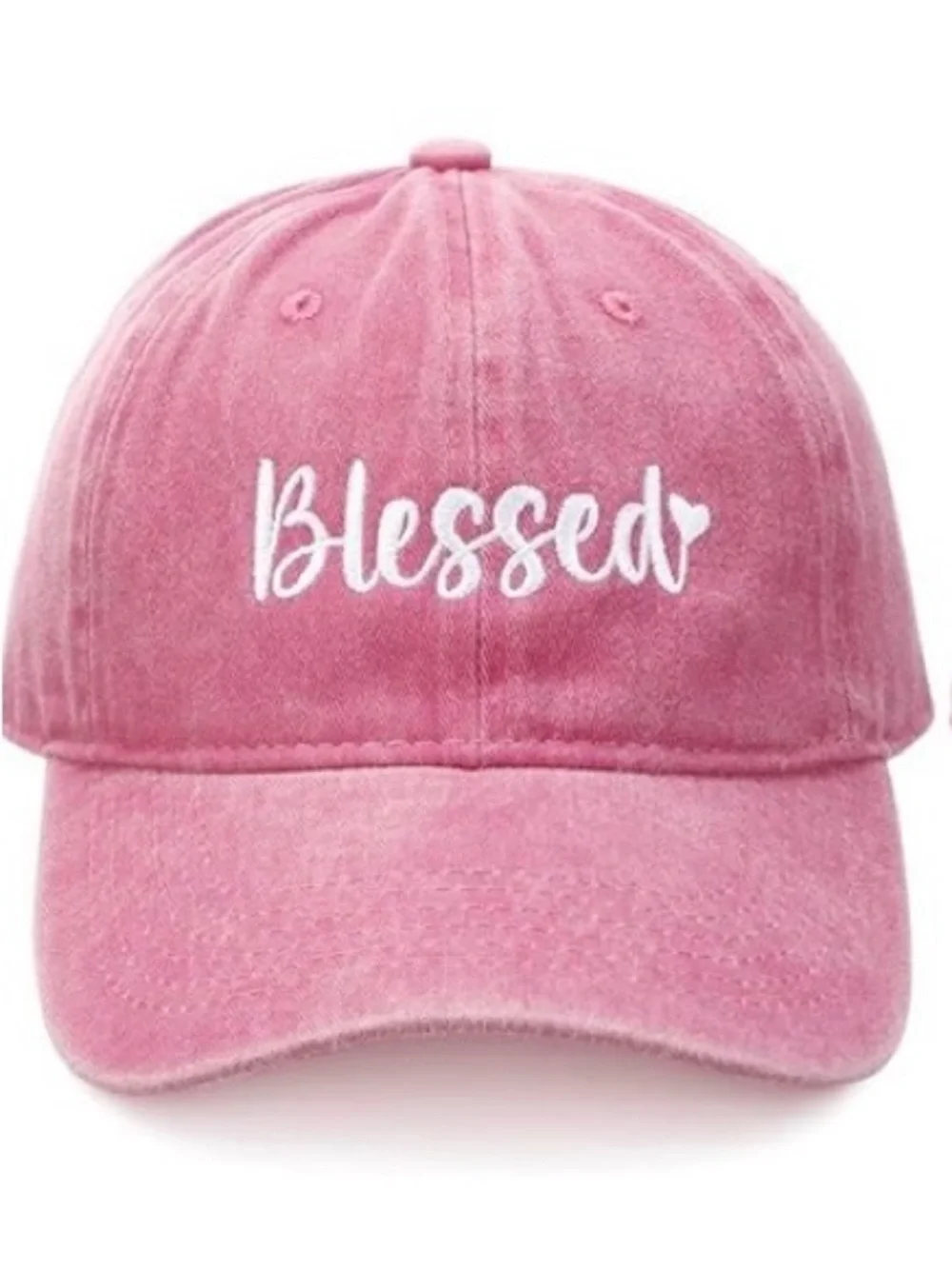 Pink Embroidered Baseball Cap